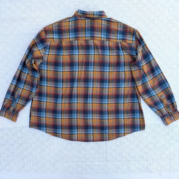 4XL Men's Flannel Plaid Shirt Long Sleeve Cotton Button Down by ATLAS FOR MEN - Picture 4 of 10